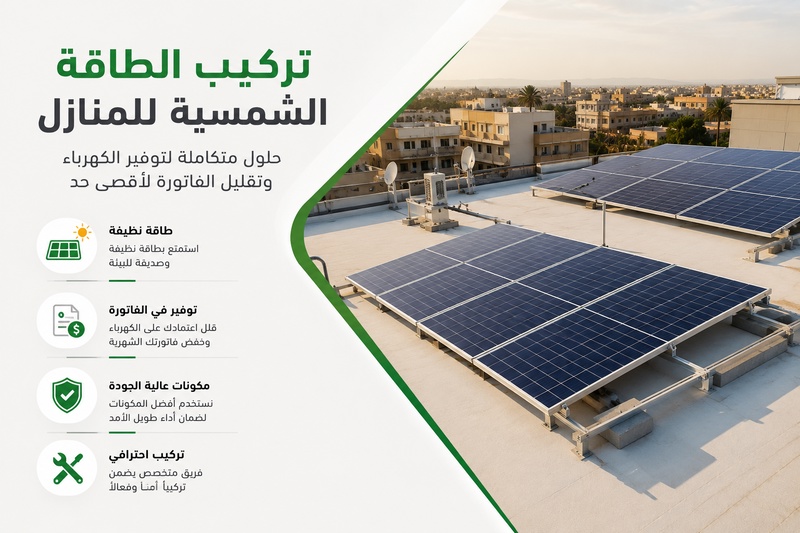 تركيب الطاقة الشمسية للمنازل بلا فاتورة تركيب الطاقة الشمسية للمنازل - بلا فاتورة