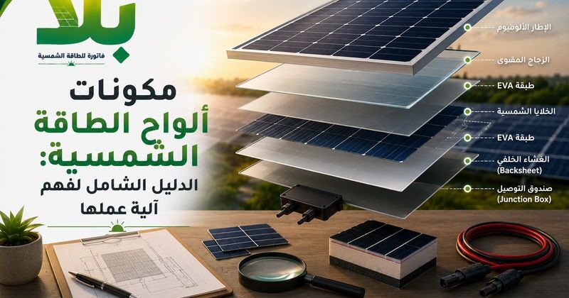 مكونات ألواح الطاقة الشمسية