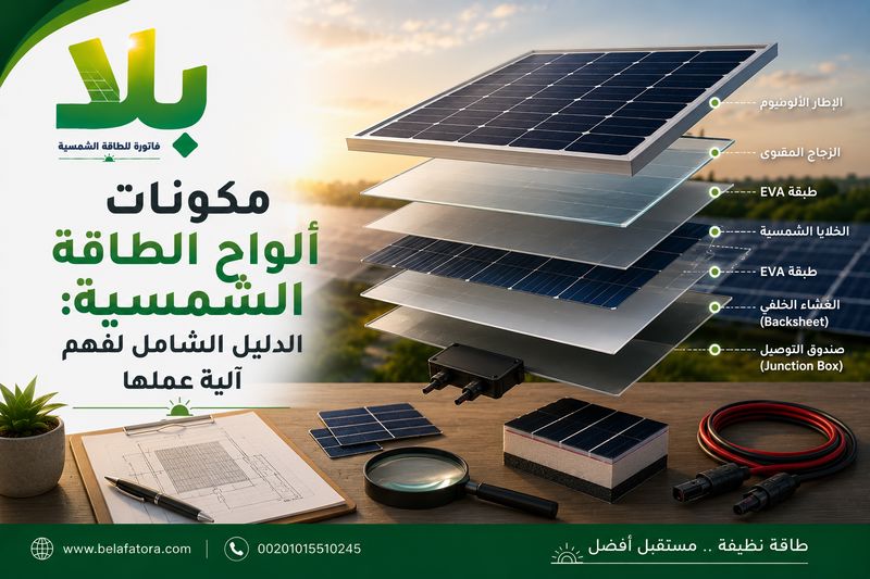مكونات ألواح الطاقة الشمسية مكونات ألواح الطاقة الشمسية