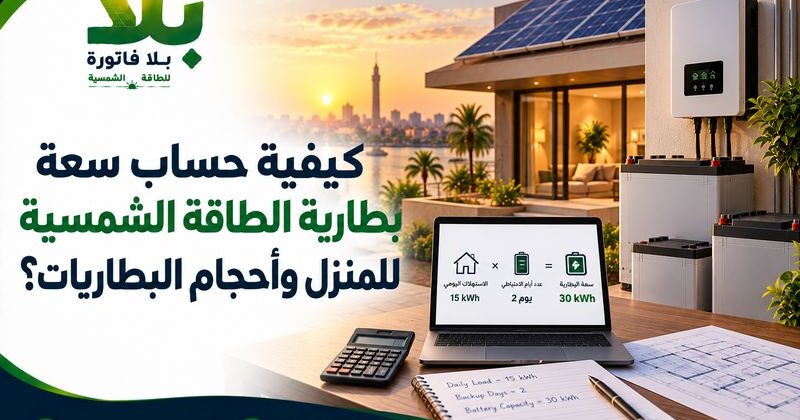 حساب سعة بطارية الطاقة الشمسية