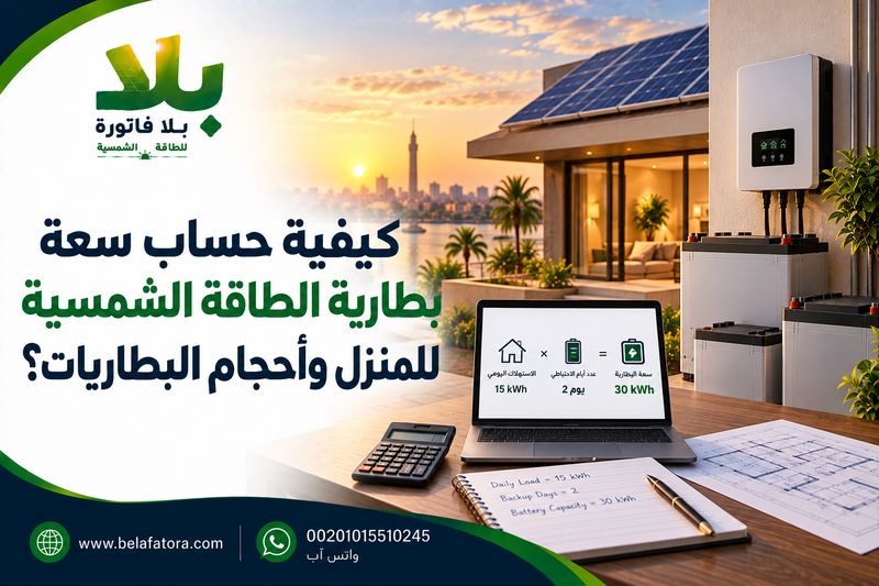 حساب سعة بطارية الطاقة الشمسية